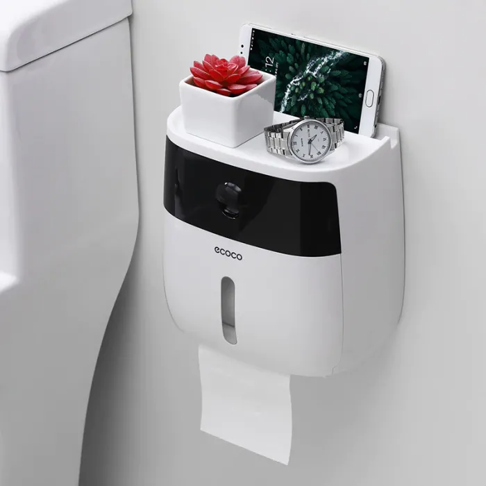 Toalettpappersdispenser med låda - vattentät