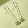 Water drop stainless steel long earrings