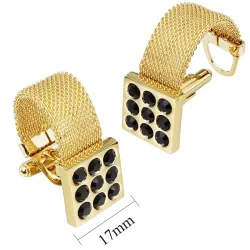 Lyx guld cufflinks med onyx sten