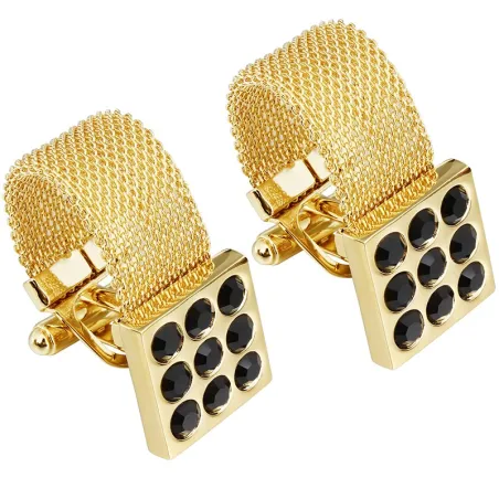Gemelli d'oro di lusso con pietra onice