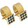 Lyx guld cufflinks med onyx sten