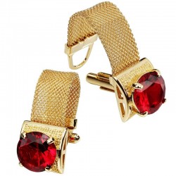 Boutons de poignet en or de luxe avec du cristal