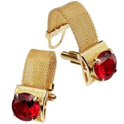 Lyx guld cufflinks med kristall