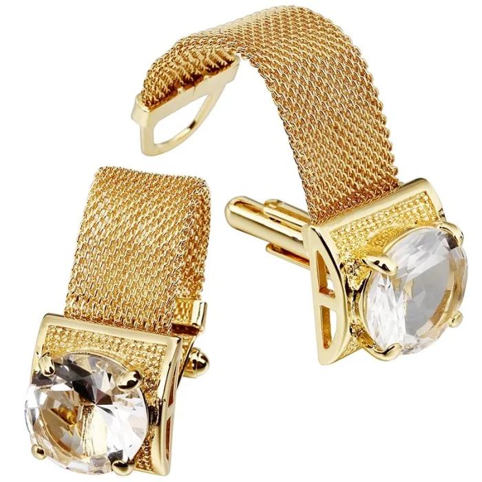 GemelosGuantes de oro de lujo con cristal