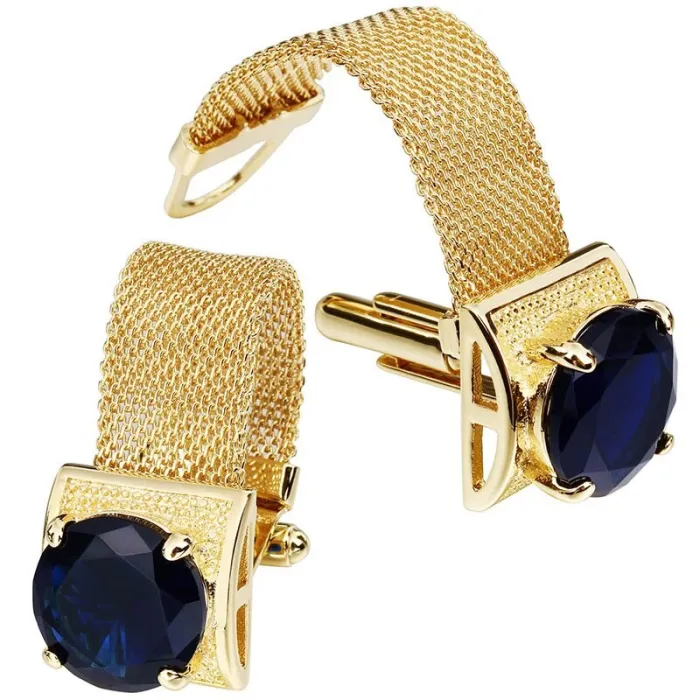 Luxury gold cufflinks with crystal