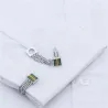 Klassisk koppar & kristall rostfritt stål cufflinks med kedja