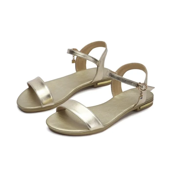 Echte Leder flache Sandalen