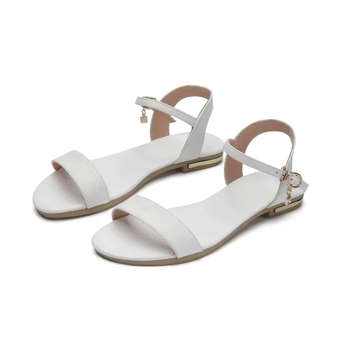 Echte Leder flache Sandalen