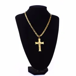 CollaresOro collar de acero inoxidable con cruz
