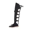 SandaliasDenim cruz encaje - rodilla alta - zapatos gladiadores