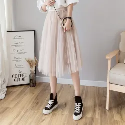 Moda midi gonna pieghettata