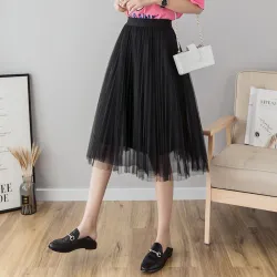 Moda midi gonna pieghettata