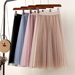 Fashion midi pleated skirt