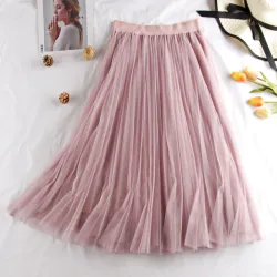 Moda midi gonna pieghettata
