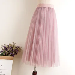 Moda midi gonna pieghettata