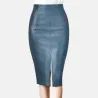 VestidosElegante falda de midi de cuero