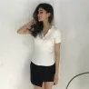 Casual manches courtes avec fermeture éclair - t-shirt