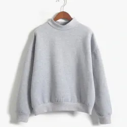 Warmes Samt Sweatshirt mit langem Ärmel