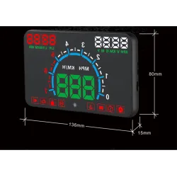GEYIREN E350 OBD2 II HUD 5,8 tums skärm - överhastighetslarm och bränsleförbrukning - bildisplay