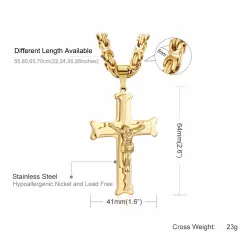 Collana in acciaio con croce