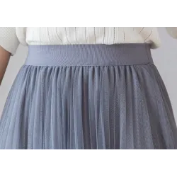 Moda midi gonna pieghettata