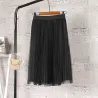 Moda midi gonna pieghettata