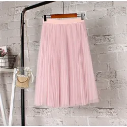 Moda midi gonna pieghettata
