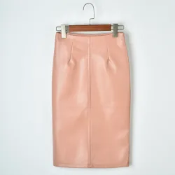 VestidosElegante falda de midi de cuero