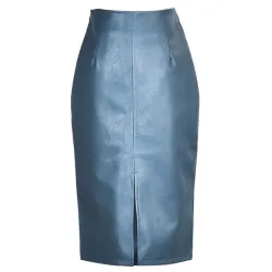 VestidosElegante falda de midi de cuero