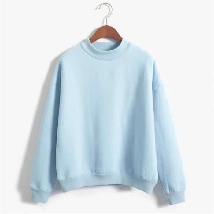 Varm velvet sweatshirt med lång ärm