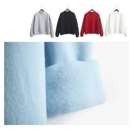 Winter solid round neck long sleeve velvet warm sweatshirts womenHoodies & Truien