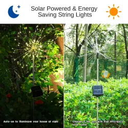 LED dandelion lights - 120 LEDS - solar powered