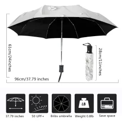 Outdoor & CampingParaguas totalmente automático con impresión floral 3D - protección UV