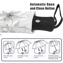 Outdoor & CampingParaguas totalmente automático con impresión floral 3D - protección UV