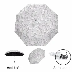 Outdoor & CampingParaguas totalmente automático con impresión floral 3D - protección UV