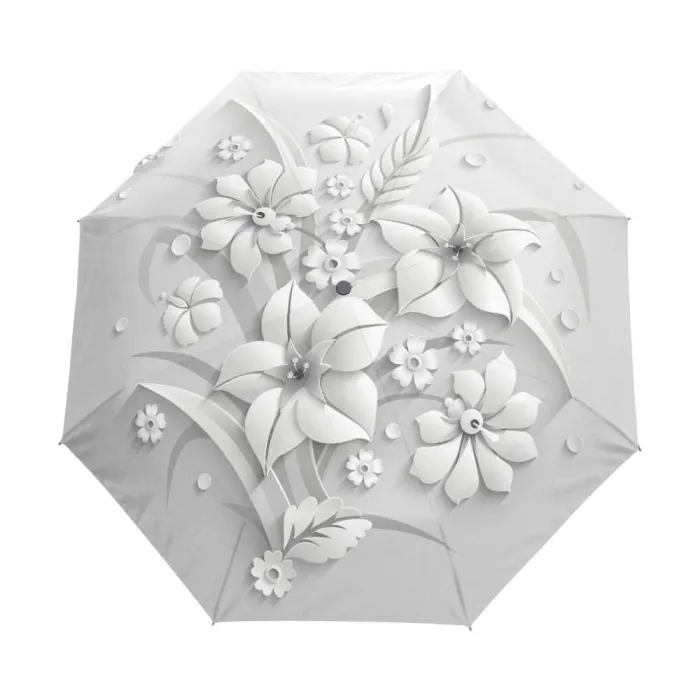 Fully automatic umbrella with 3D floral print - UV protectionOutdoor & Kamperen
