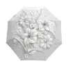 Fullt automatisk paraply med 3D-floraltryck - UV-skydd