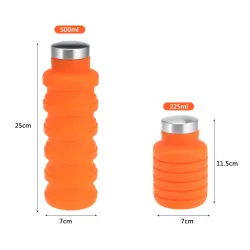 Taitettava silikonivesipullo 500 ml
