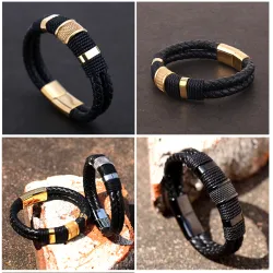 PulserasPulsera multicapa con hebilla magnética