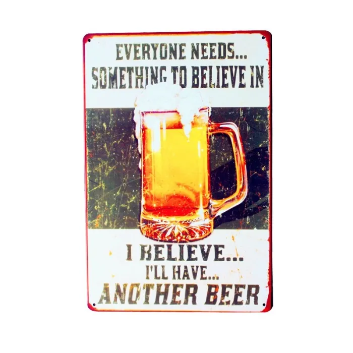 SAVE WATER DRINK BEER vintage metal poster - wall sticker