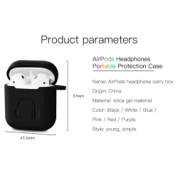 AuricularesFunda para auriculares de silicona suave para Apple AirPods con gancho