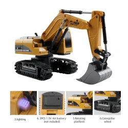 Mofun 1026 40Mhz 1/24 6CH - RC-kaivuauto, jossa on valoa ja musiikkia