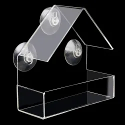 Transparent fågelmatare