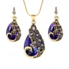 Orecchini e collana con pavone di cristallo - set di gioielli