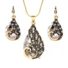 Earrings & necklace with crystal peacock - jewelry set