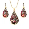 Orecchini e collana con pavone di cristallo - set di gioielli