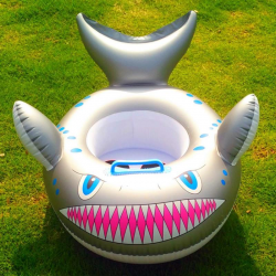 Cartoon Hai - aufblasbarer Baby-Schwimmring - Sitz mit Griff