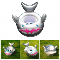 Requin de caricature - anneau de natation de bébé gonflable - siège avec poignée