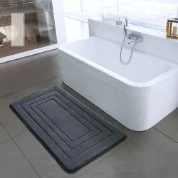 Non slip bathroom mat with memory foam