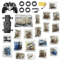 CarrosMoFun MZ6003 2.4G 1/12 camión de autoconstrucción militar RC bloque 768 piezas